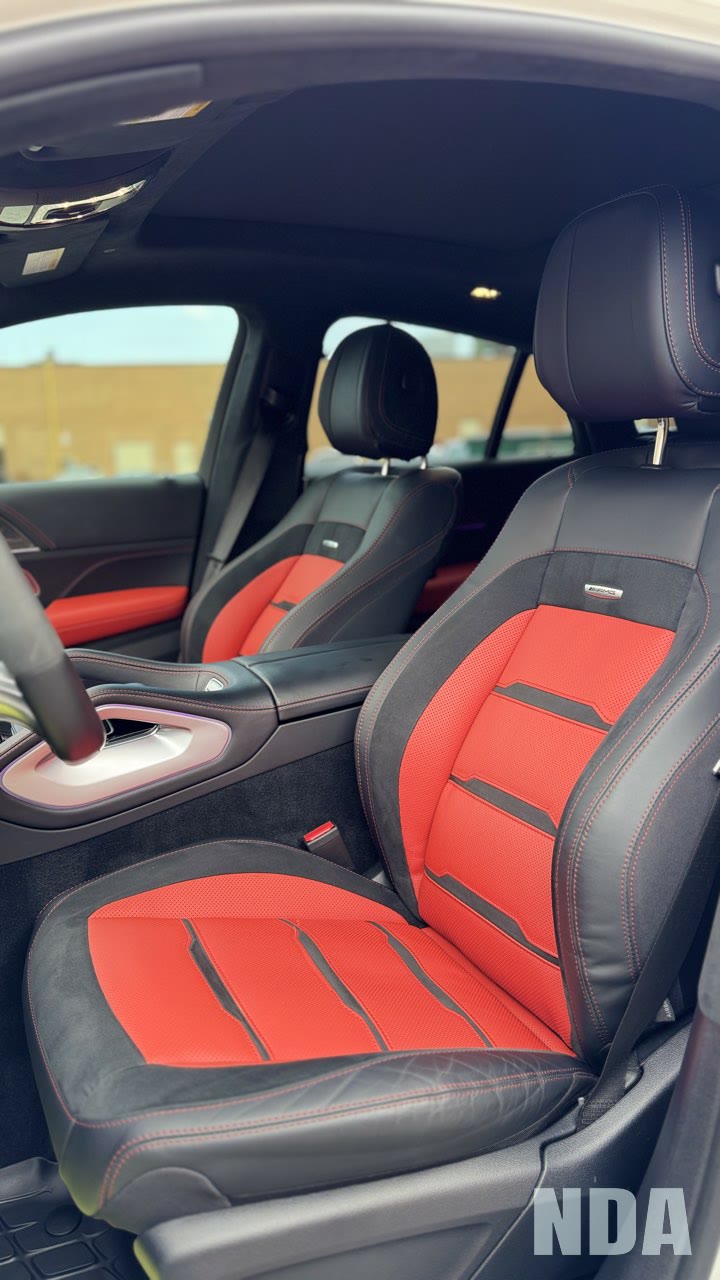 Detailed interior of a white Mercedes-AMG GLE 63 S Coupe