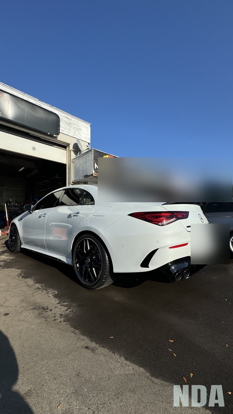 white Mercedes-AMG CLA
