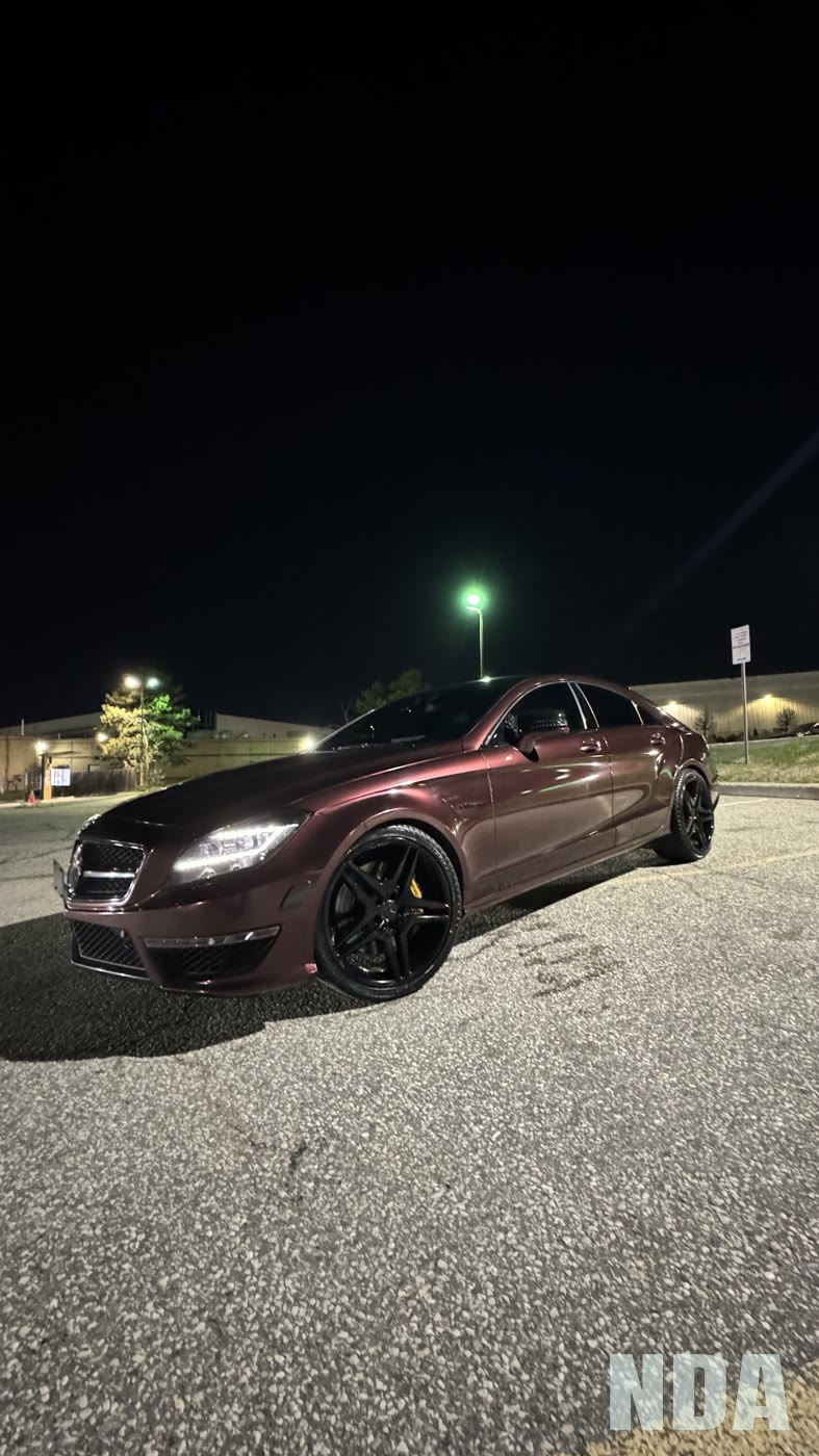 colour-shift maroon Mercedes-Benz CLS 63 AMG