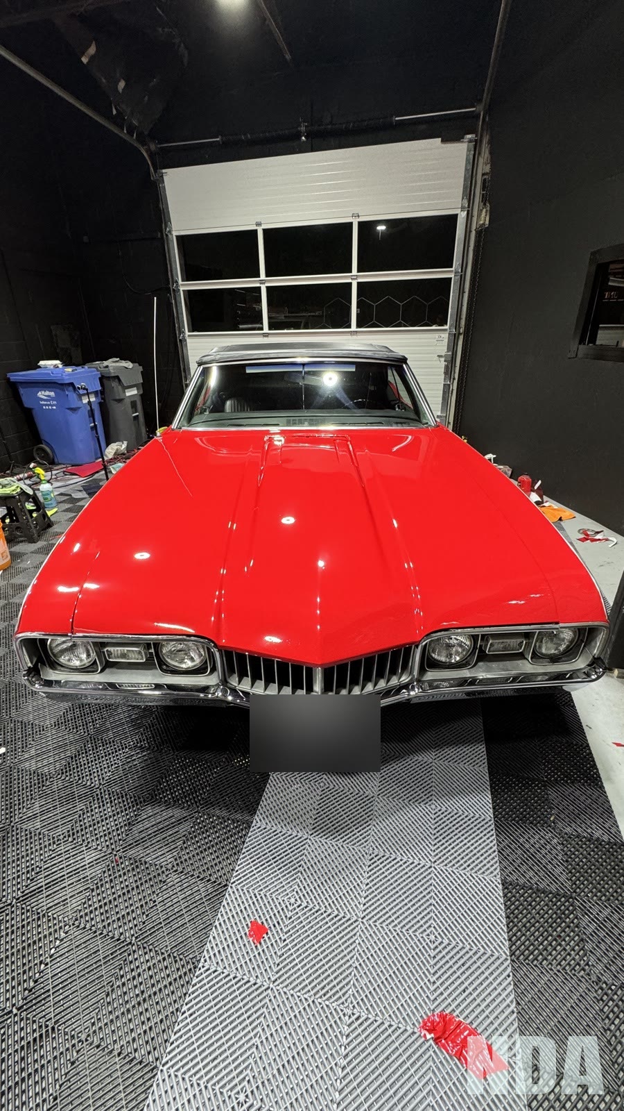 Red 1968 classic convertible restored and coated at NDA